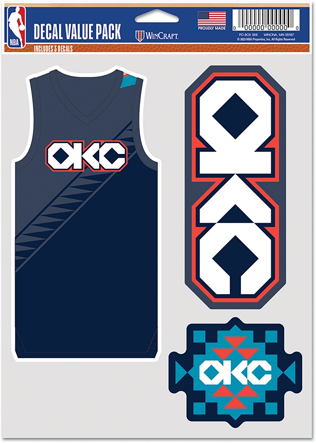 WinCraft Oklahoma City Thunder Fan Decal 3-Pack
