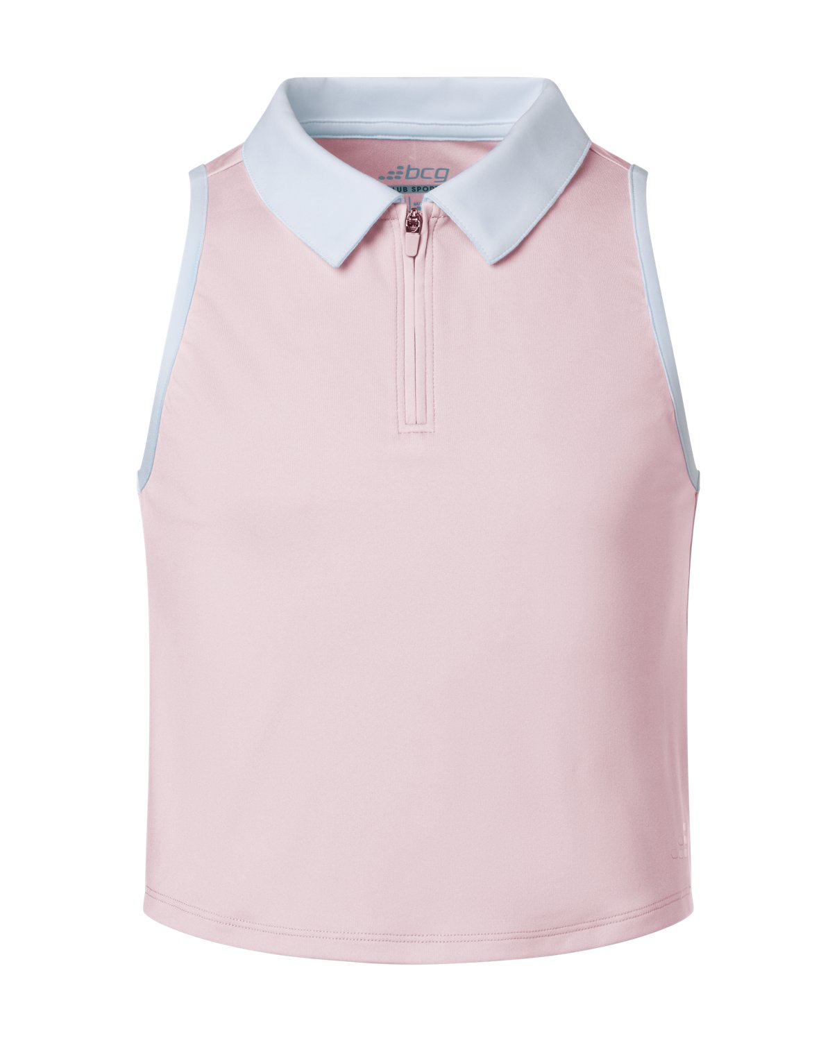 BCG Girls' Tennis Swing 1/4 Zip Sleeveless Polo Shirt
