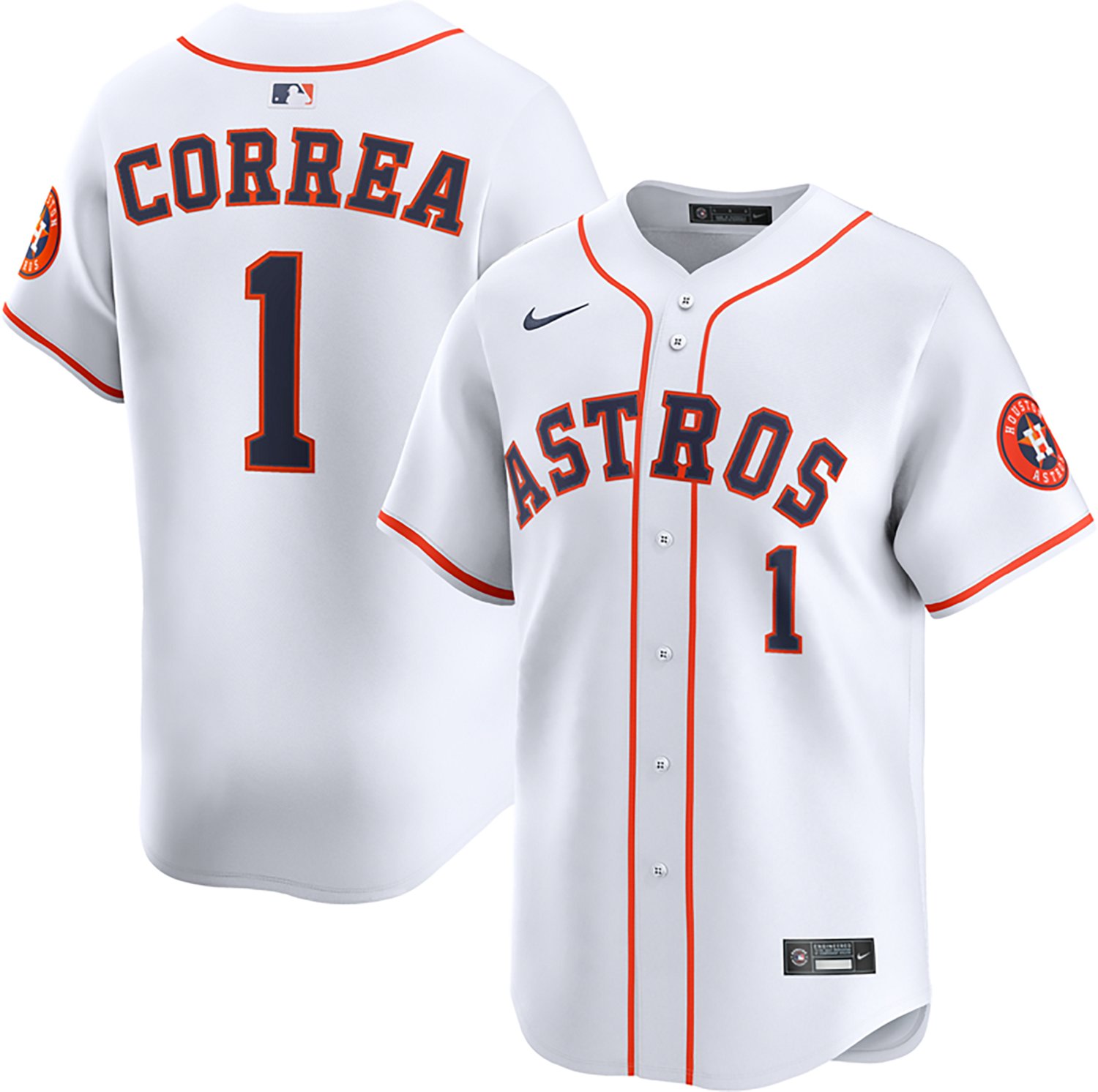 Nike Men's Houston Astros Home Limited Correa N&N Jersey - view number 3