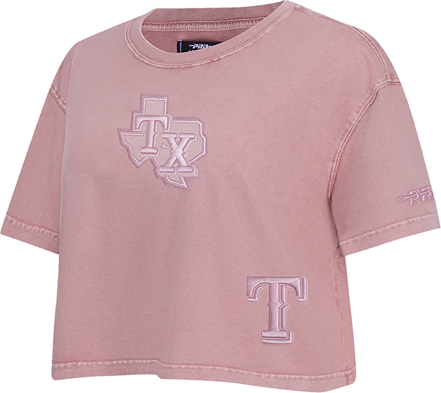 Pro Standard Women's Texas Rangers Washed Classic Enzyme Wash Short Sleeve Boxy T-shirt - view number 3