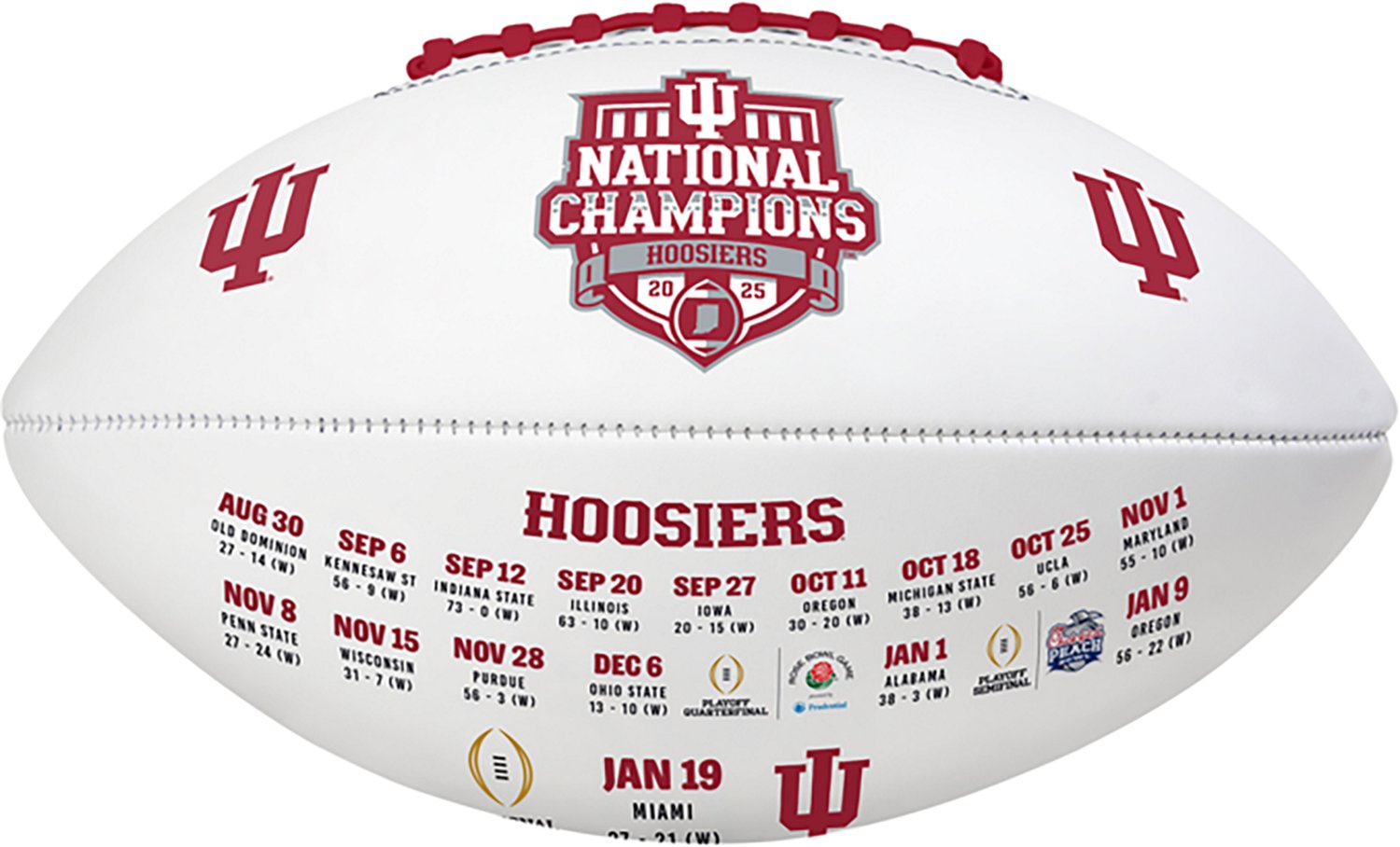 Logo Brands Indiana University '25 College Football Champions Full Size Debossed Football