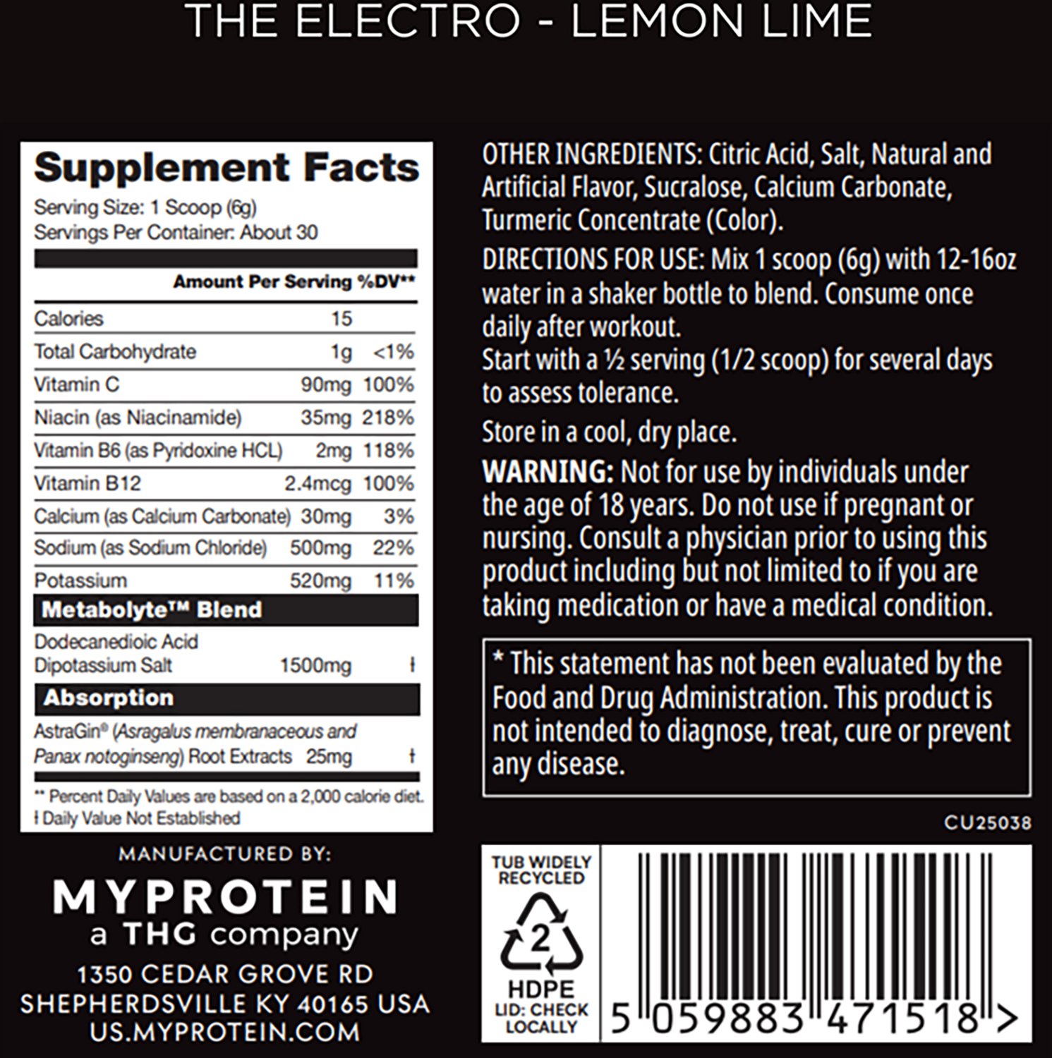 MyProtein HYROX THE Electro Hydration Mix - 30 servings - view number 4