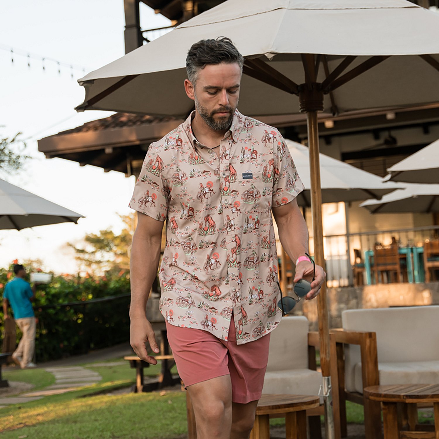 BURLEBO Men's Performance Button-Up Short Sleeve Shirt                                                                           - view number 4