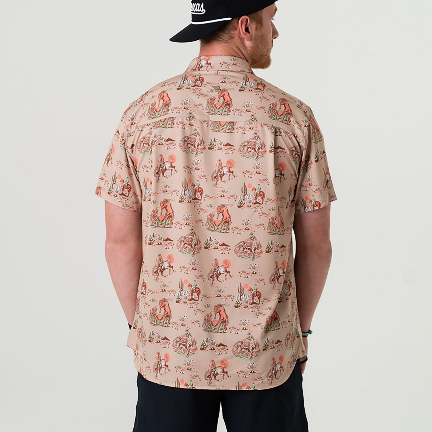 BURLEBO Men's Performance Button-Up Short Sleeve Shirt                                                                           - view number 2