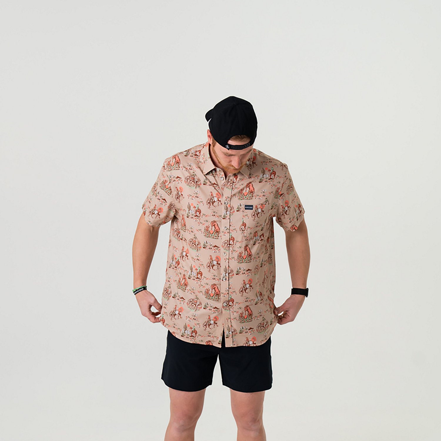 BURLEBO Men's Performance Button-Up Short Sleeve Shirt                                                                           - view number 3