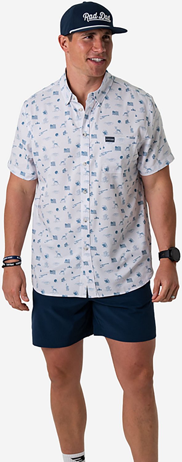 BURLEBO Men's Performance Button-Up Short Sleeve Shirt                                                                           - view number 3