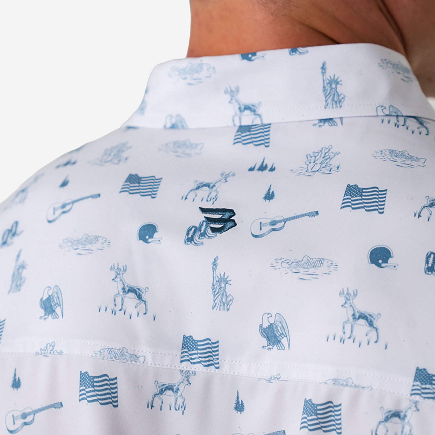 BURLEBO Men's Performance Button-Up Short Sleeve Shirt                                                                           - view number 5