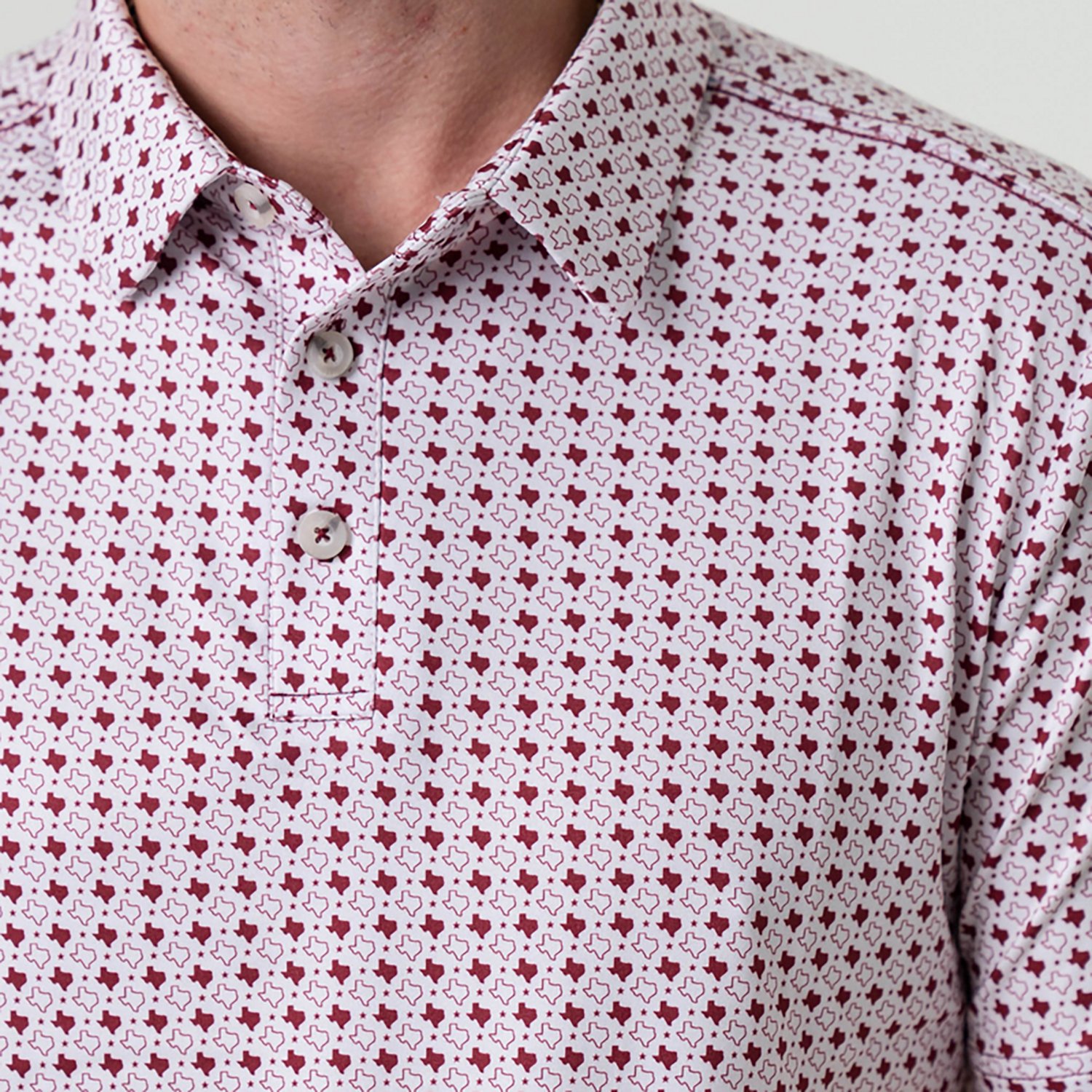 BURLEBO Men's Texas Pride Performance Polo Shirt