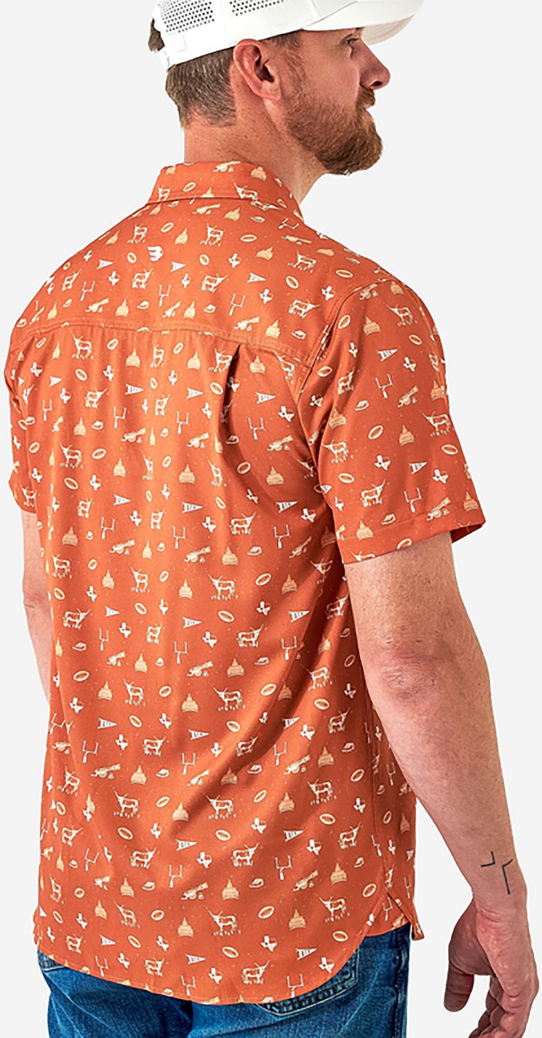 BURLEBO Men's Texas Pride Performance Button Up T-shirt                                                                          - view number 2