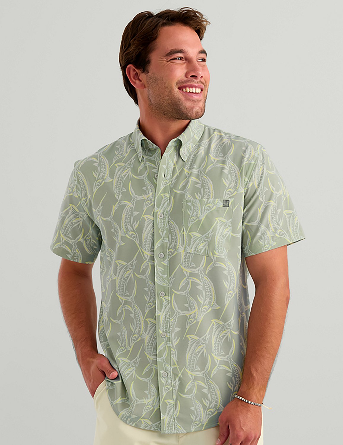 HUK Men's Kona Short Sleeve PRINT Shirt