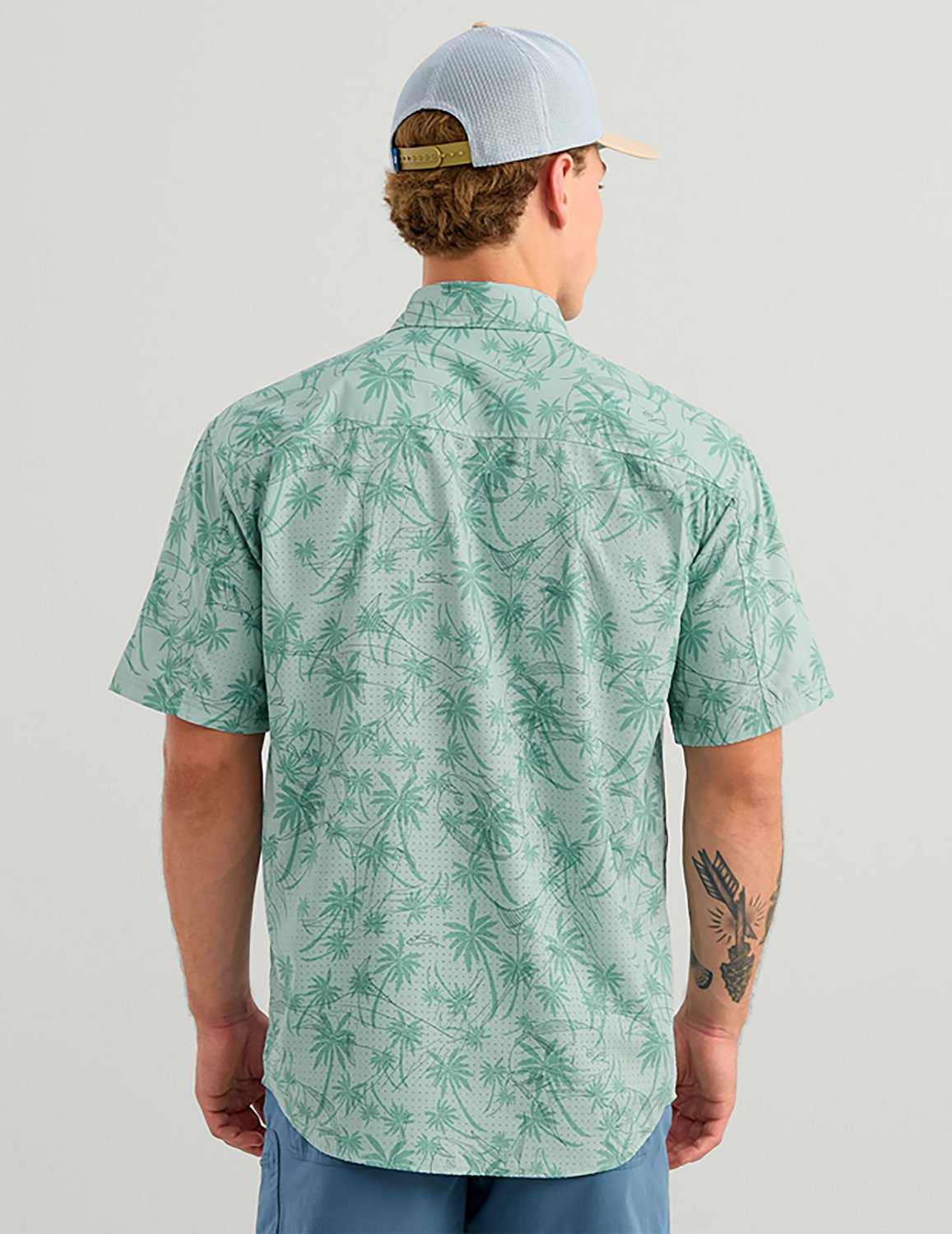 Huk Men's Tide Point KC Scott© Printed Short Sleeve Button-Down Shirt - view number 2