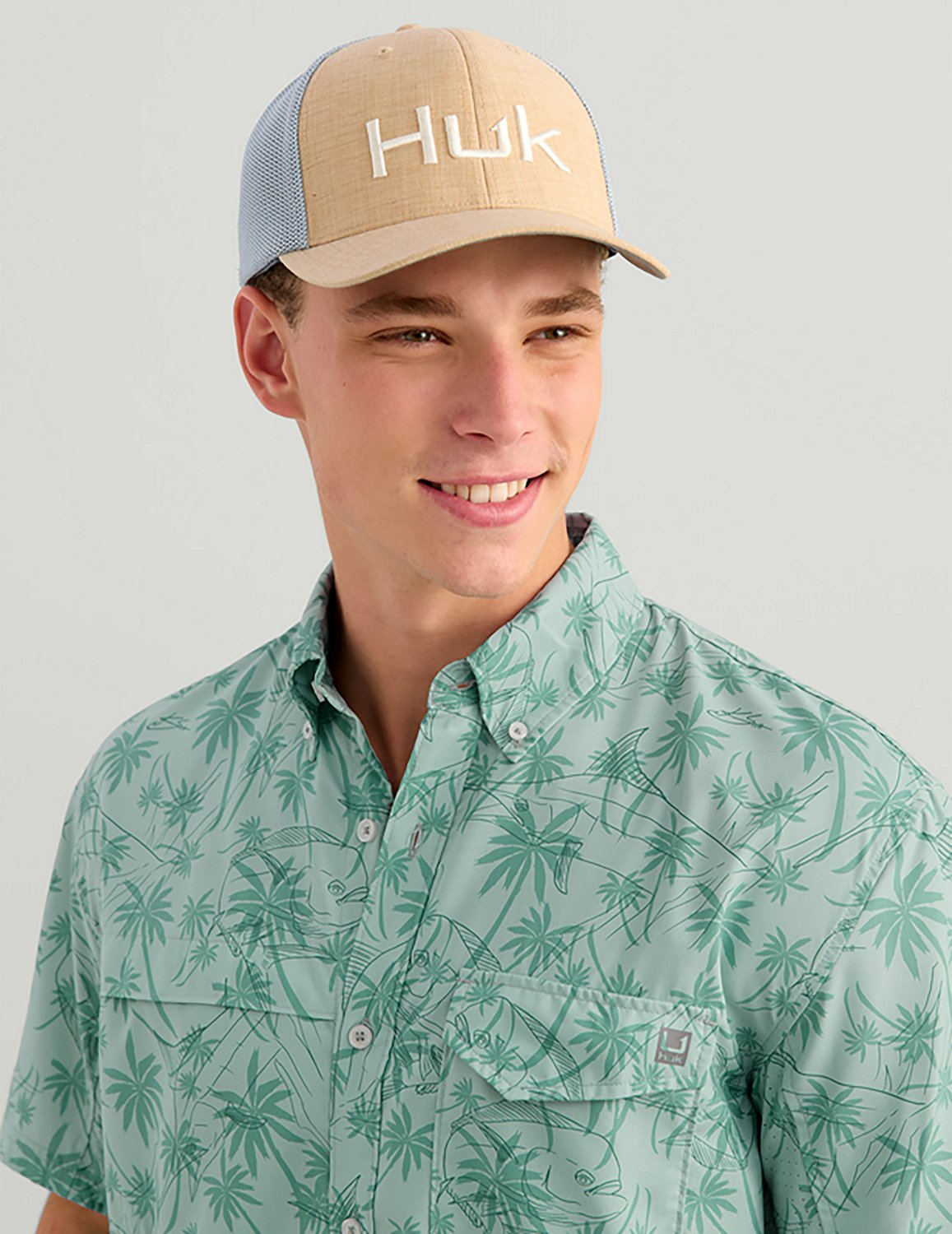 Huk Men's Tide Point KC Scott© Printed Short Sleeve Button-Down Shirt - view number 6