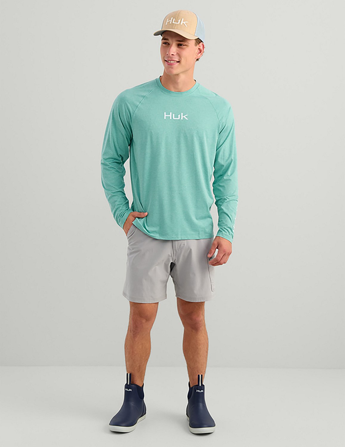 Huk Men's Airweight Long Sleeve Crew Shirt - view number 4