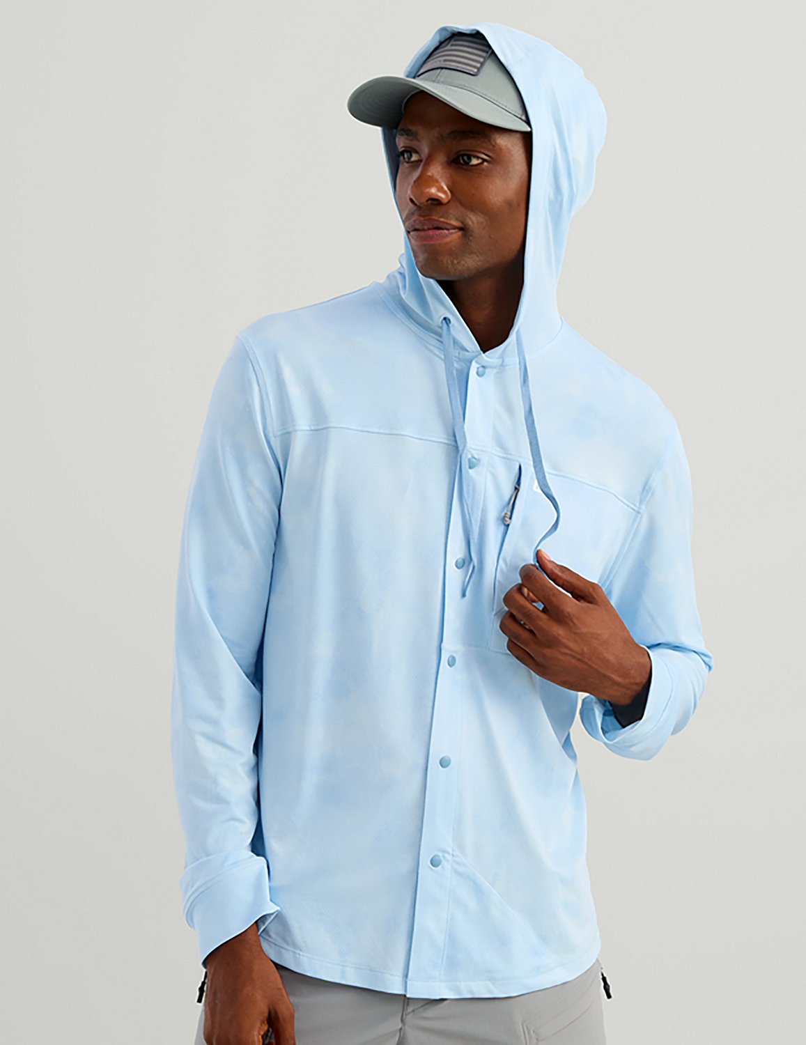 Huk Men's Watershed Printed Hooded Long Sleeve Shirt