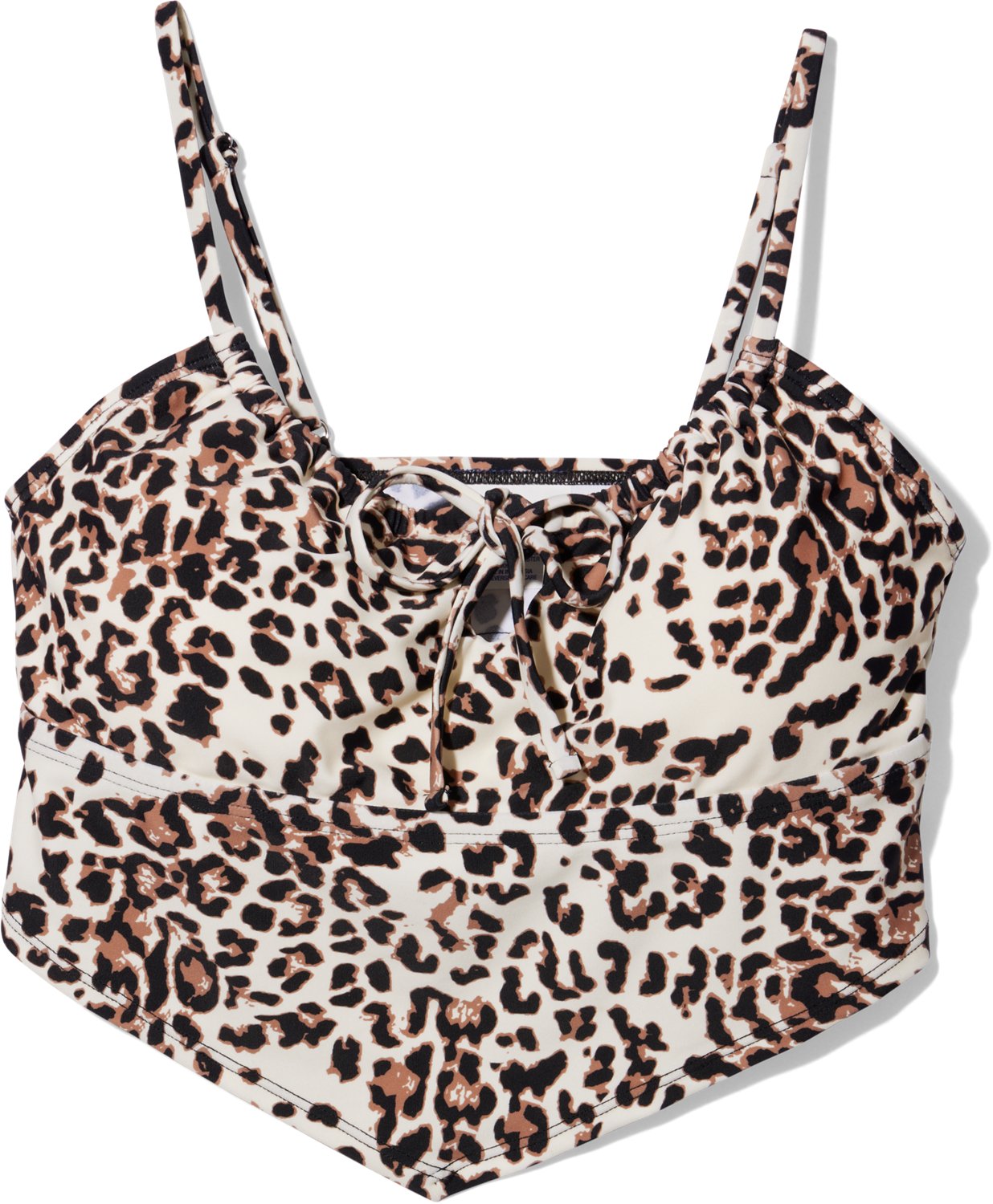 O'Rageous Juniors' Cheetah Tie Front Midkini Swim Top