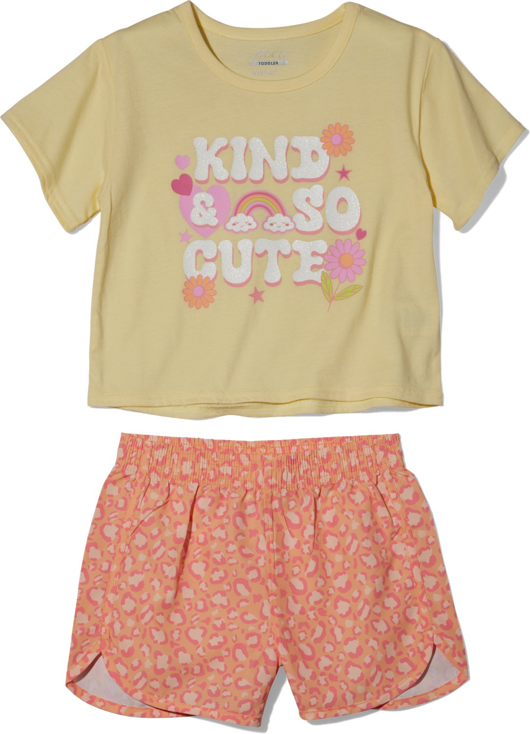 BCG Girls’ Toddler Short-Sleeve Kind Cute Short Set