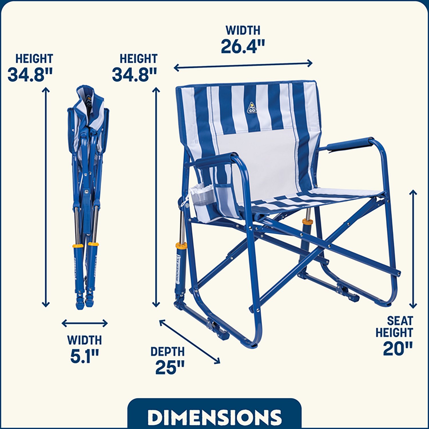 GCI Outdoor Navy Stripe XL Freestyle Rocker - view number 2