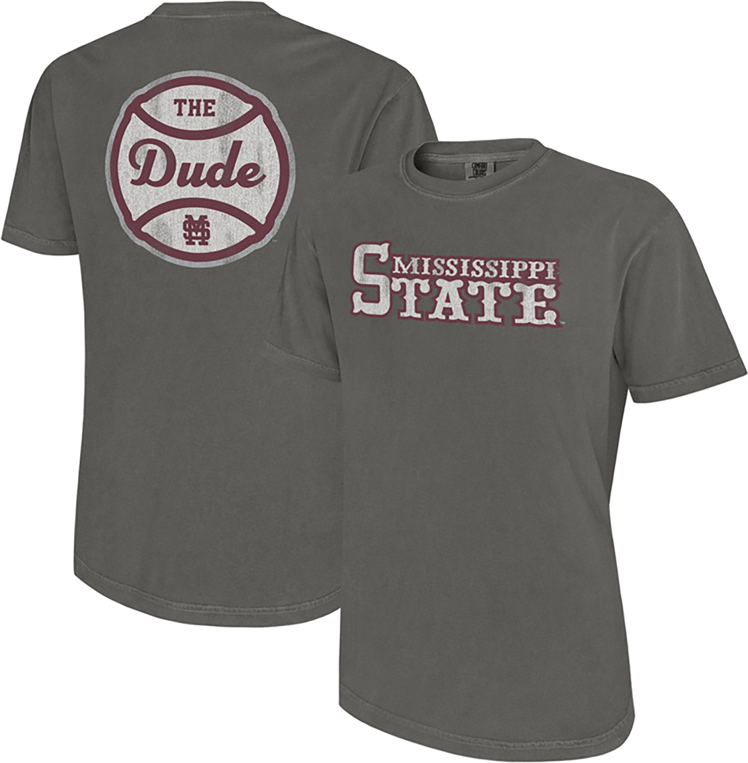 The Victory Men's Mississippi State University The Dude Baseball Comfort Colors Graphic T-shirt