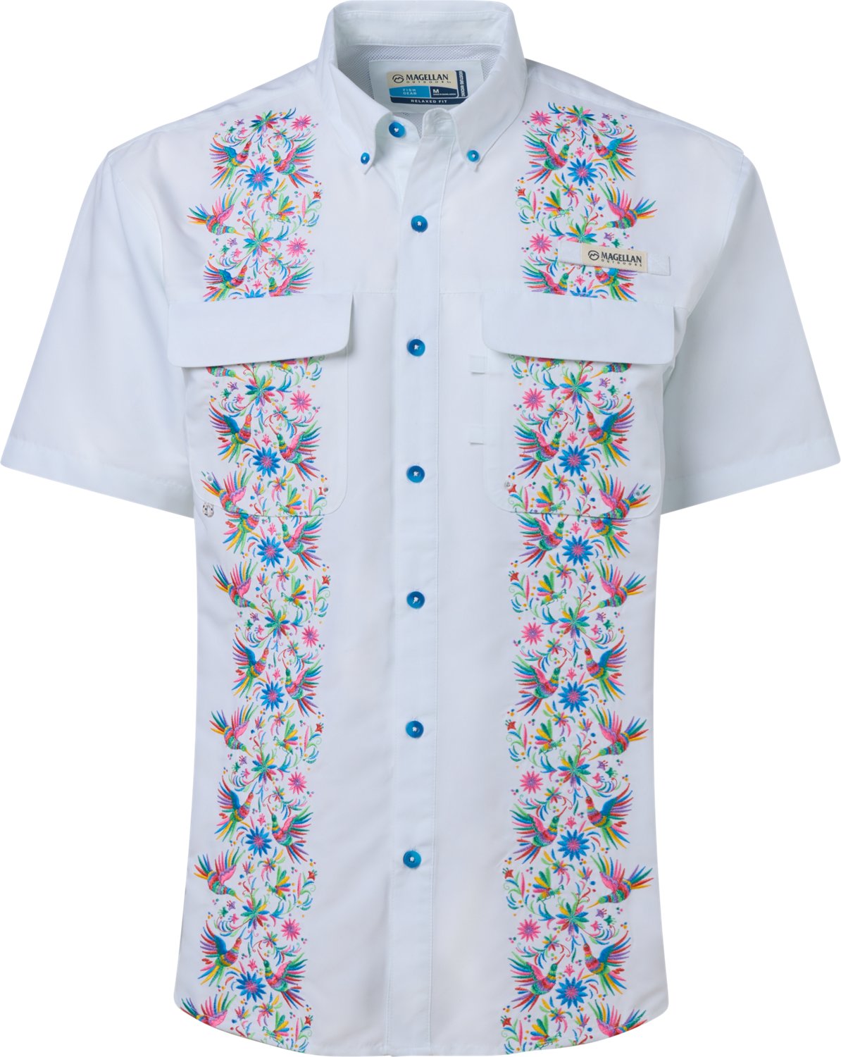 Magellan Outdoors Men's Laguna Madre Flores Button-Up Fishing Shirt