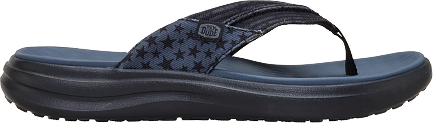 HEYDUDE Men's Finn Flip Americana Navy Flip Flops