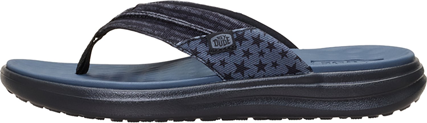 HEYDUDE Men's Finn Flip Americana Navy Flip Flops