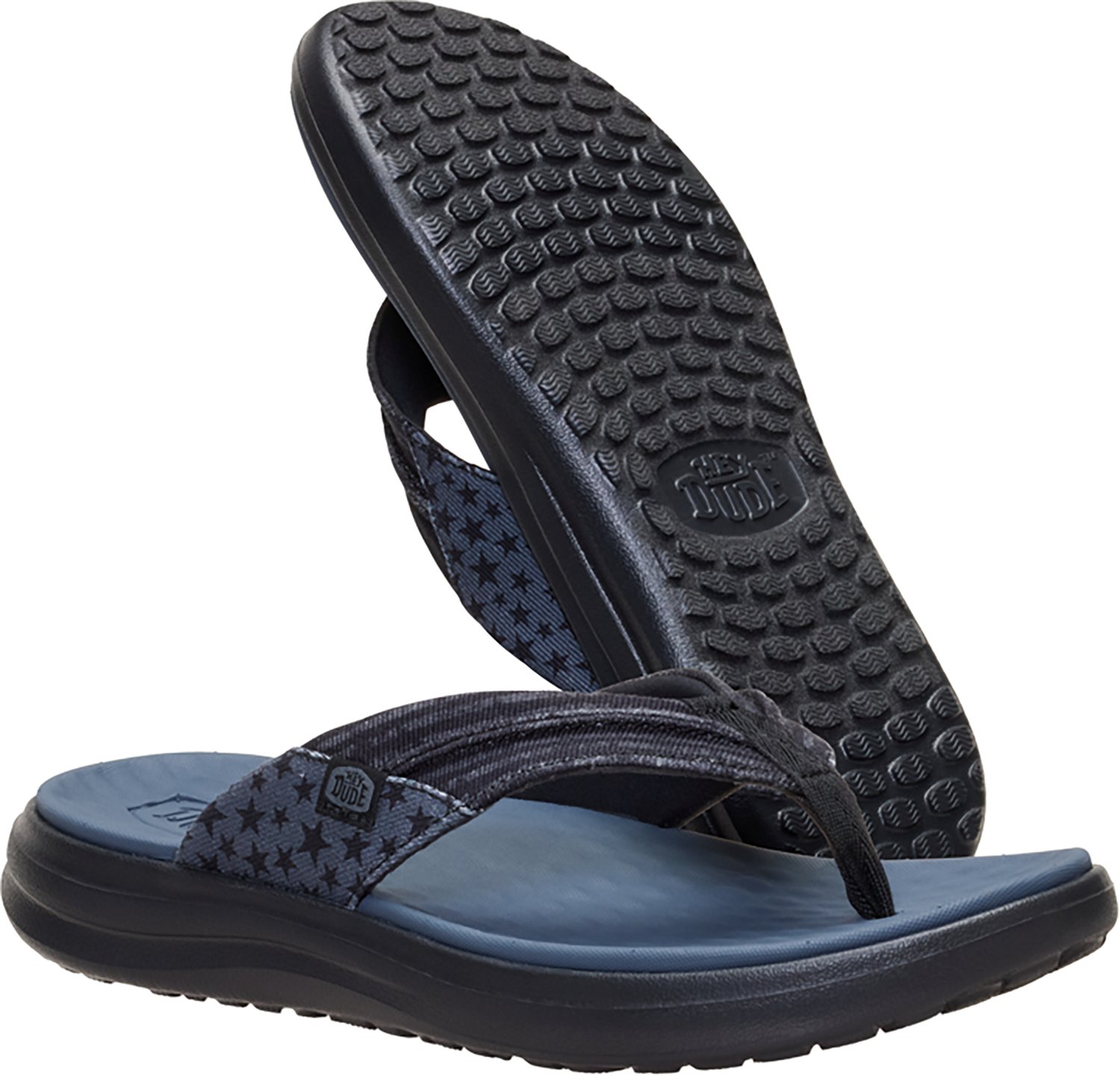 HEYDUDE Men's Finn Flip Americana Navy Flip Flops