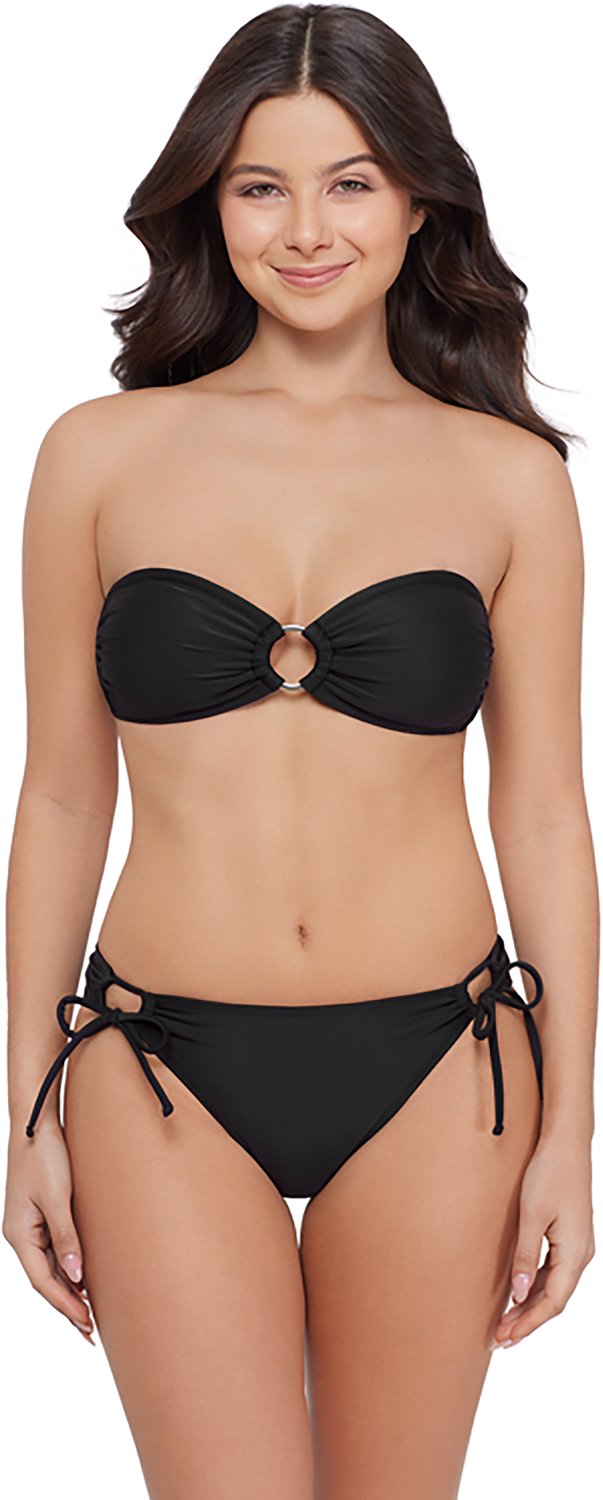 O'Rageous Juniors' Solid Ring Front Bandeau Swim Top