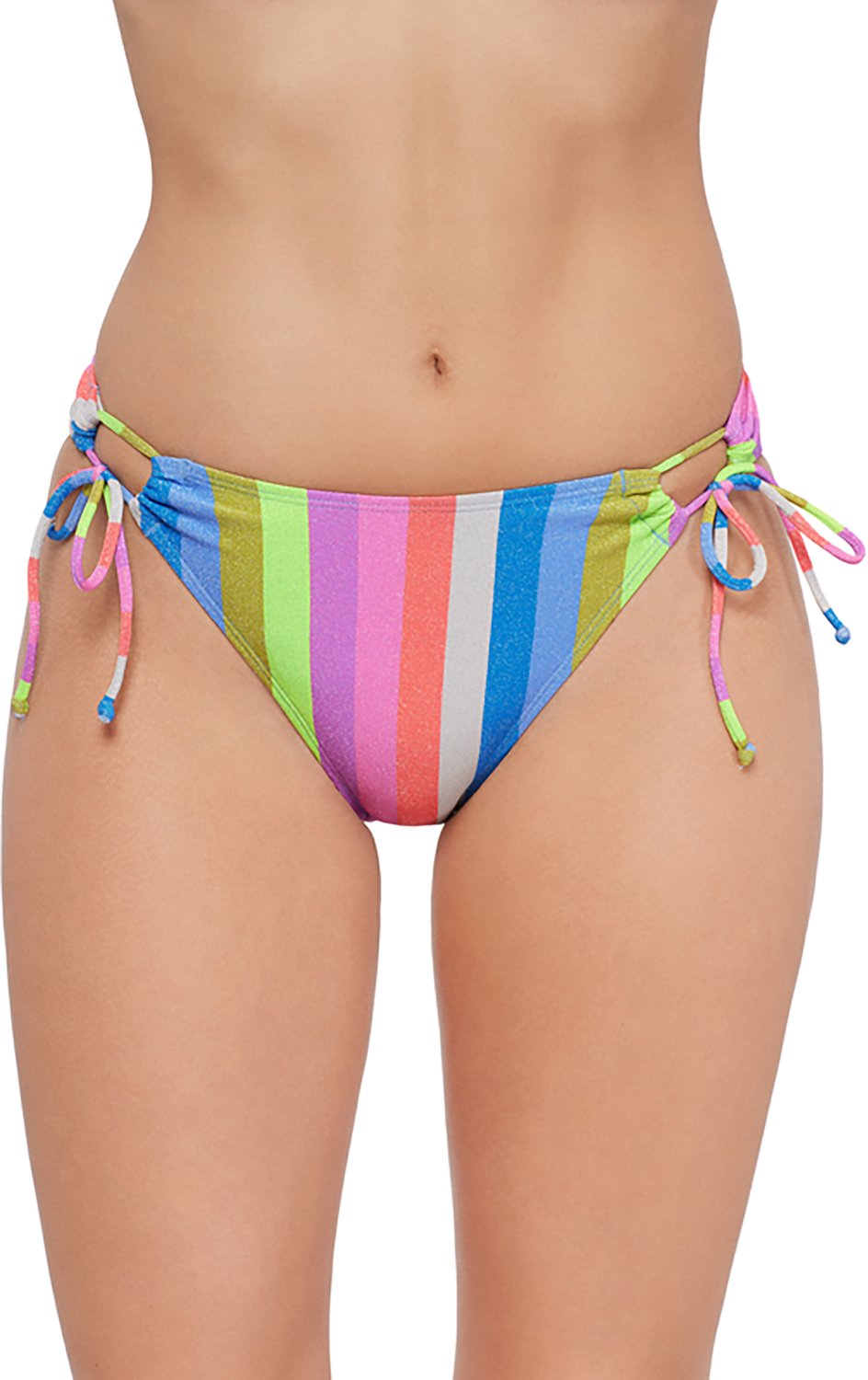 O'Rageous Juniors' Candy Stripe Lurex Looped Side Swim Bottom