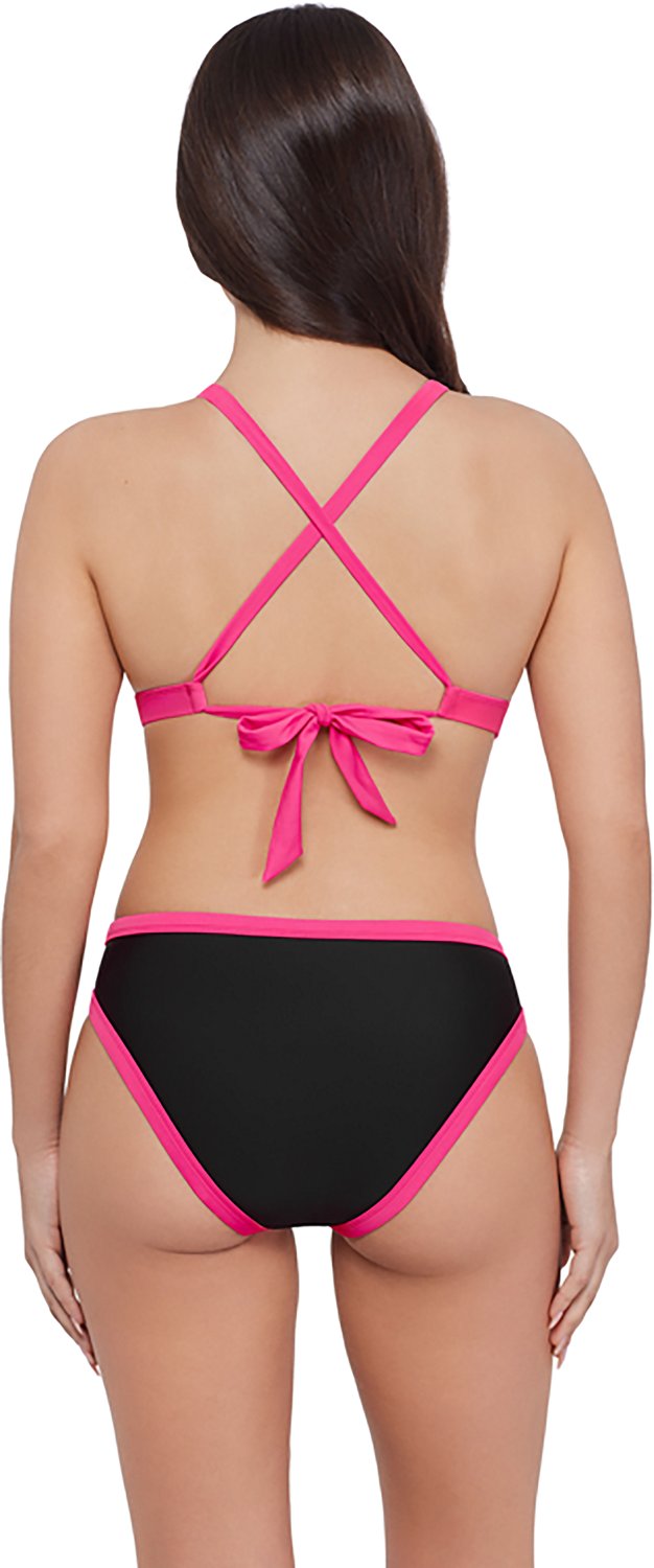 O'Rageous Juniors' Color Block X-Back Triangle Bikini Top - view number 2