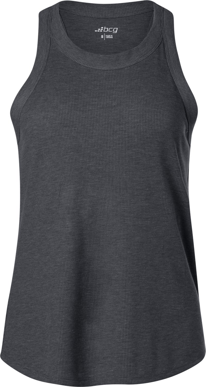 BCG Women's Sign Curve Hem High Neck Tank Top
