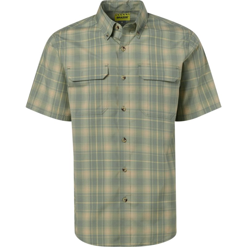 Brazos Men's Contractor Plaid Short Sleeve Work Shirt