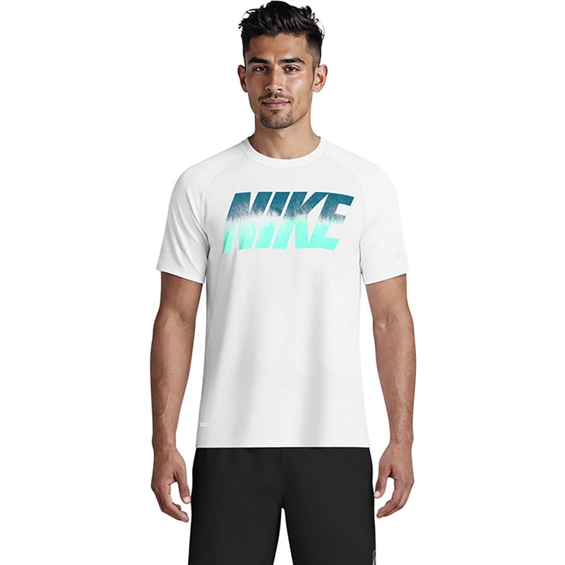 Nike Men's Dip Dye Short Sleeve Hydroguard, Medium, White