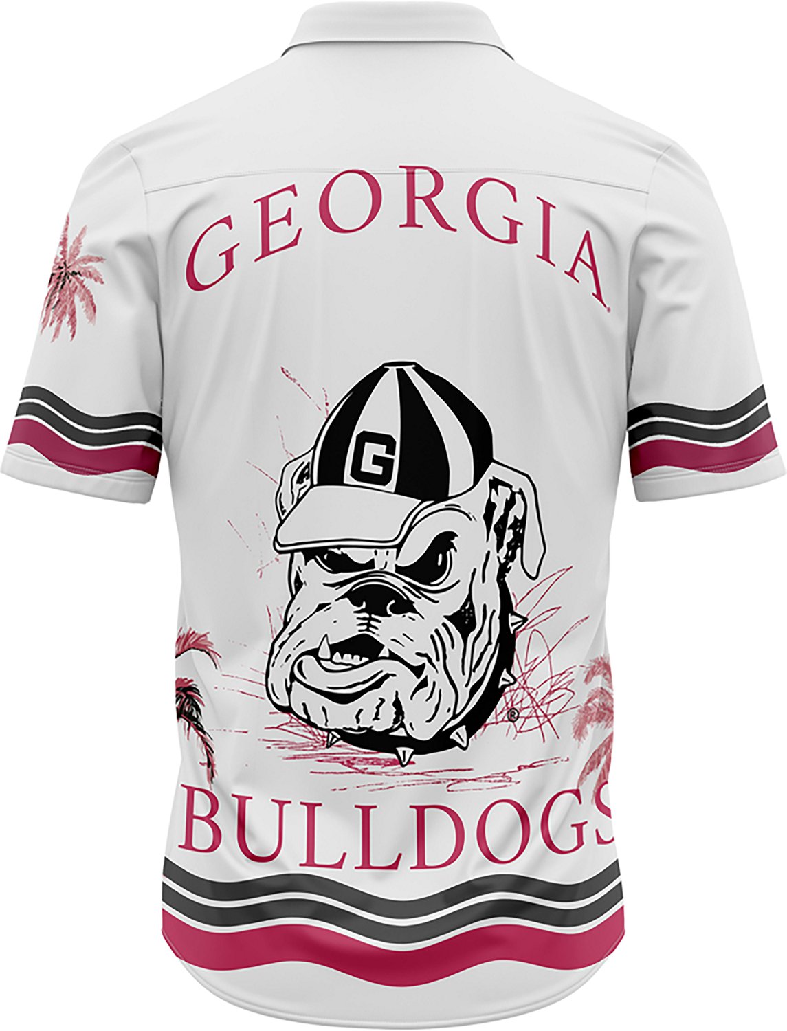 Dyme Lyfe Men's University of Georgia Sublimated Mascot Palm Trees Button Up Shirt - view number 2