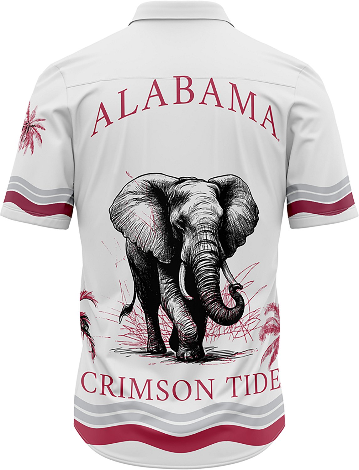Dyme Lyfe Men's University of Alabama Sublimated Mascot Palm Trees Button Up Shirt - view number 2