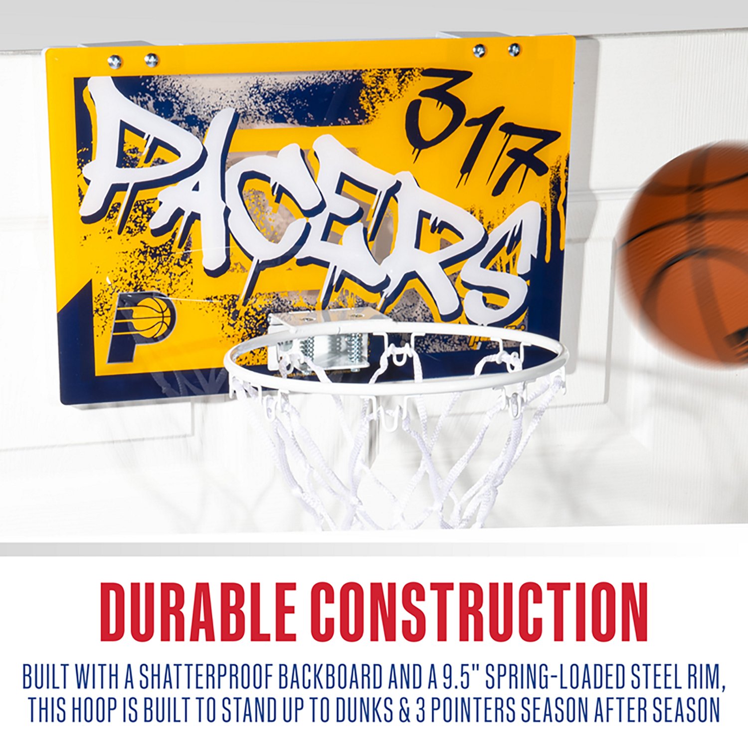 Franklin Sports Indiana Pacers Over-the-Door Basketball Hoop - view number 3