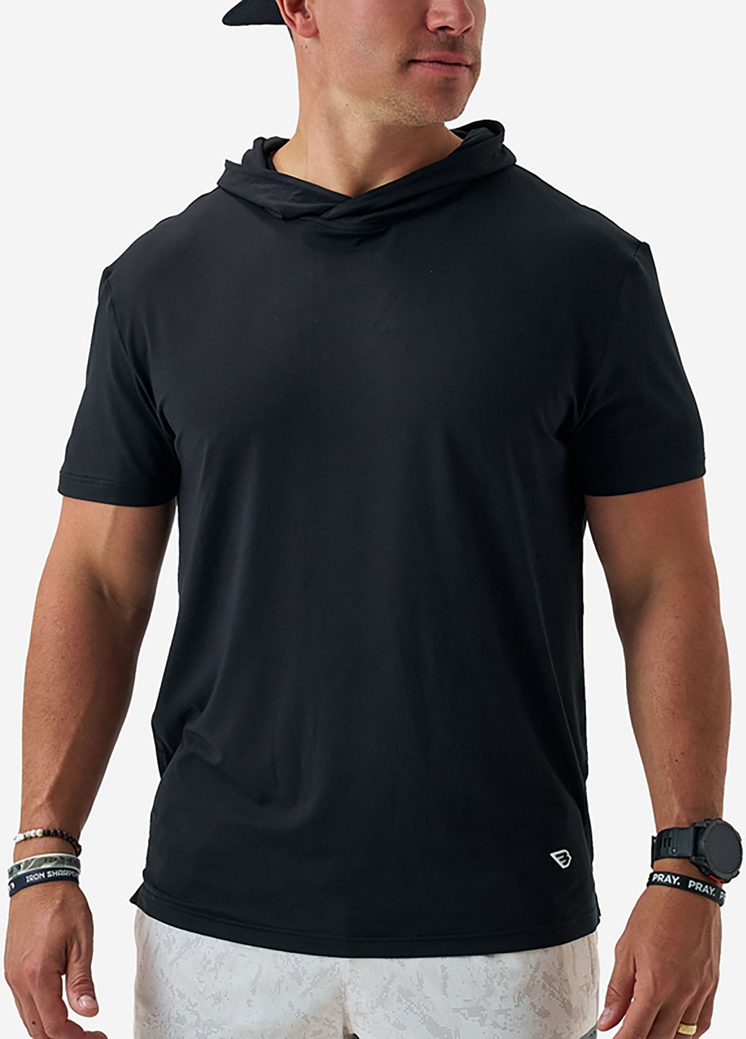 BURLEBO Men's Short Sleeve Performance Hoodie