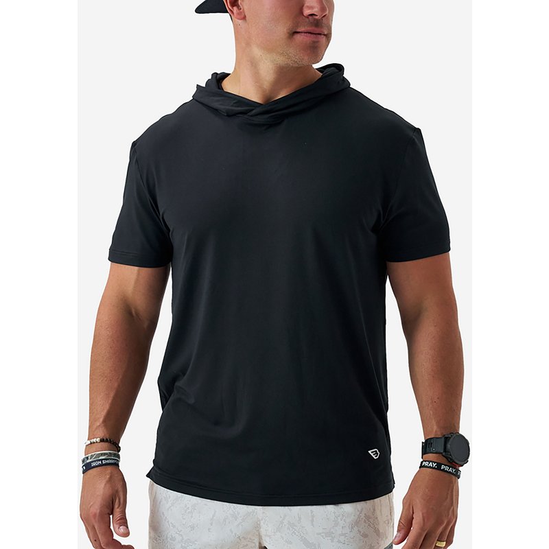 BURLEBO Performance Short-Sleeve Hoodie - Black