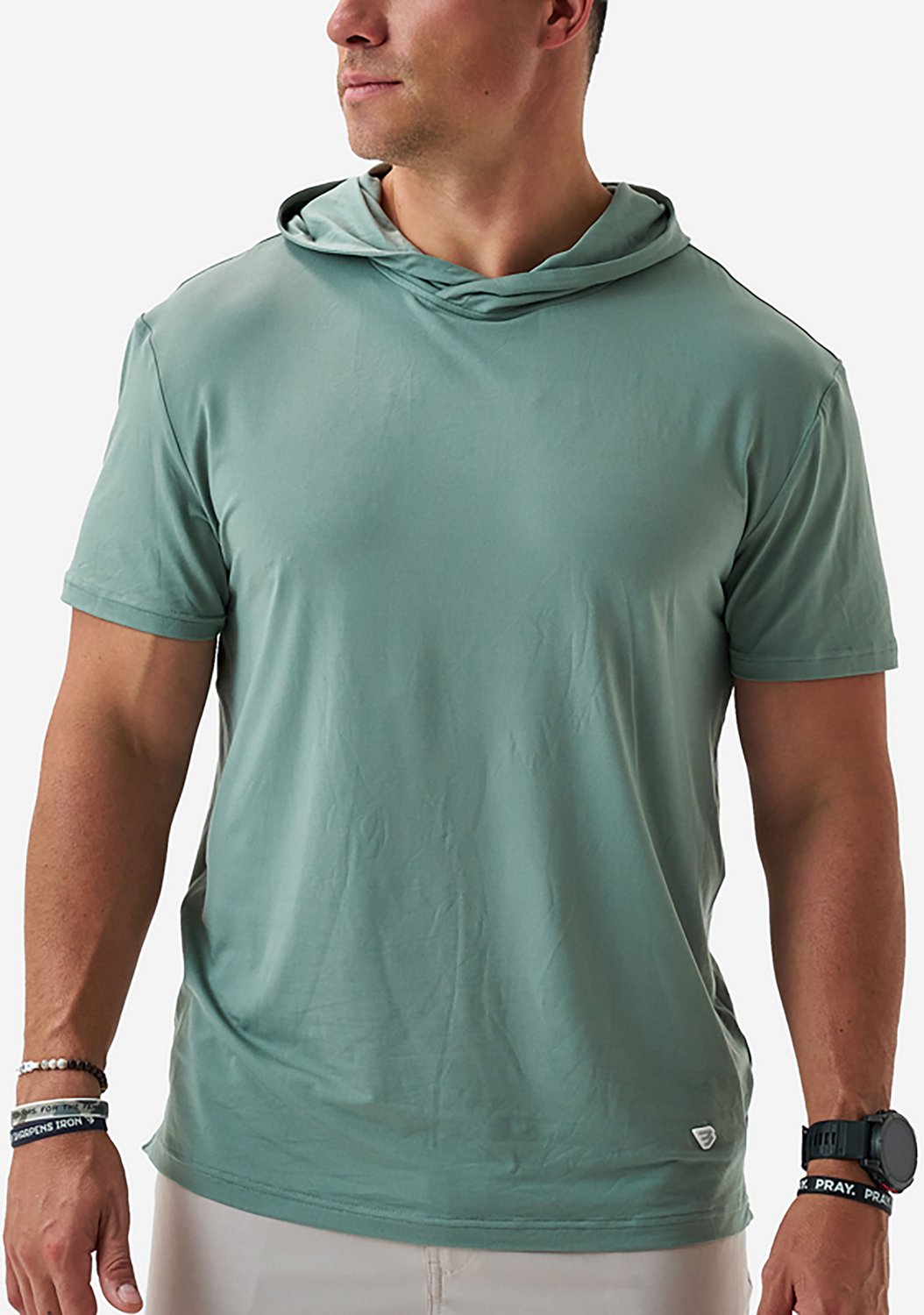BURLEBO Men's Short Sleeve Performance Hoodie