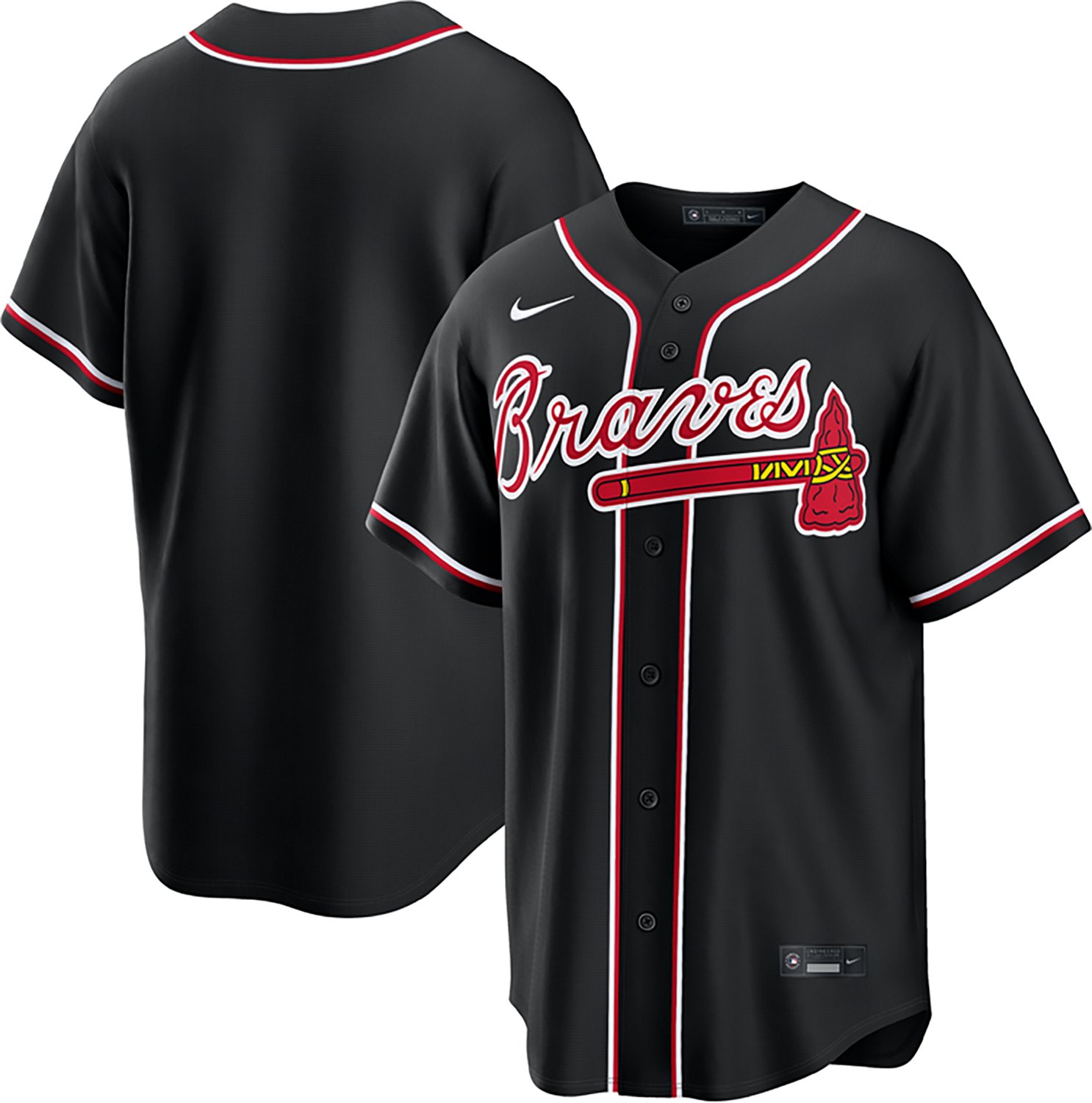 Nike Men's Atlanta Braves Carbon Replica Jersey - view number 3