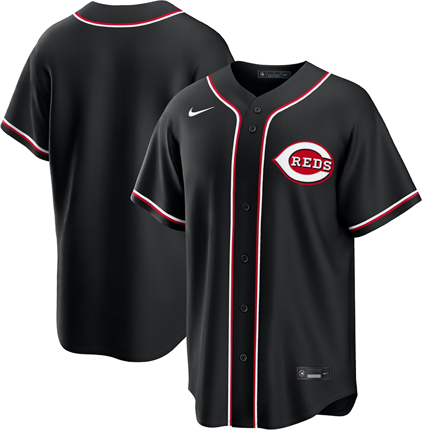 Nike Men's Cincinnati Reds Carbon Replica Jersey - view number 3