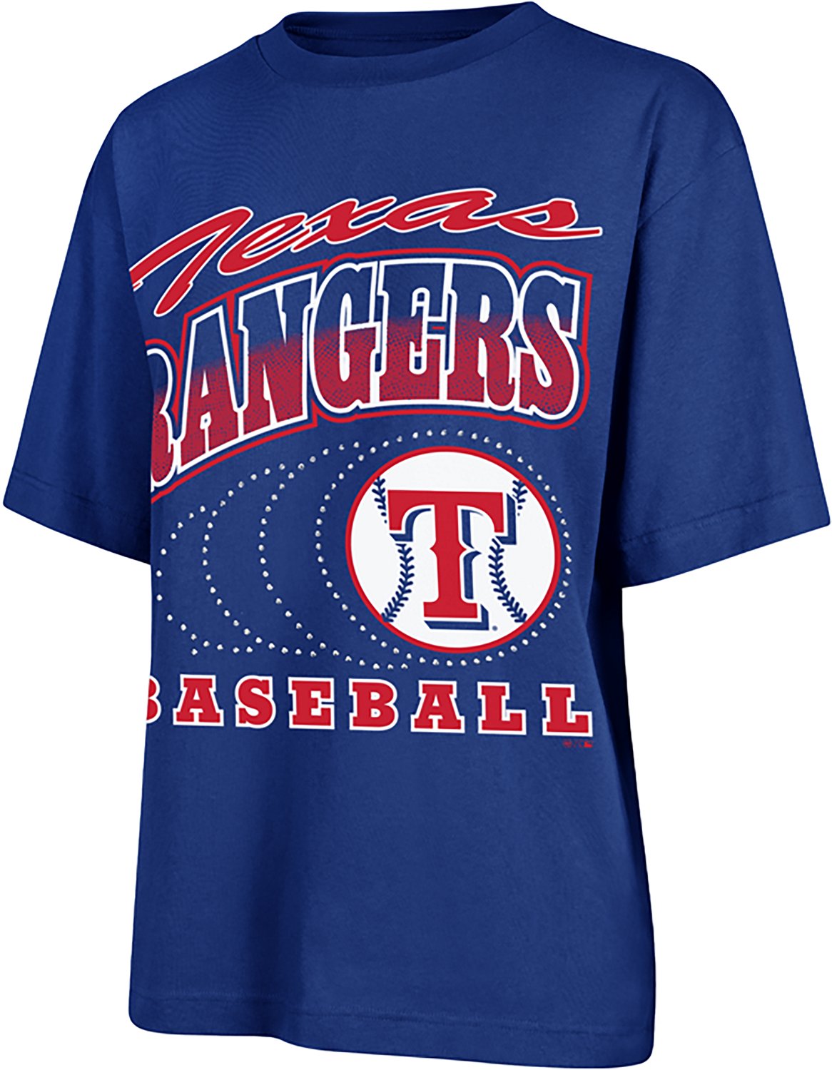 '47 Texas Rangers Women's Shimmer Shot Foundation Graphic T-shirt