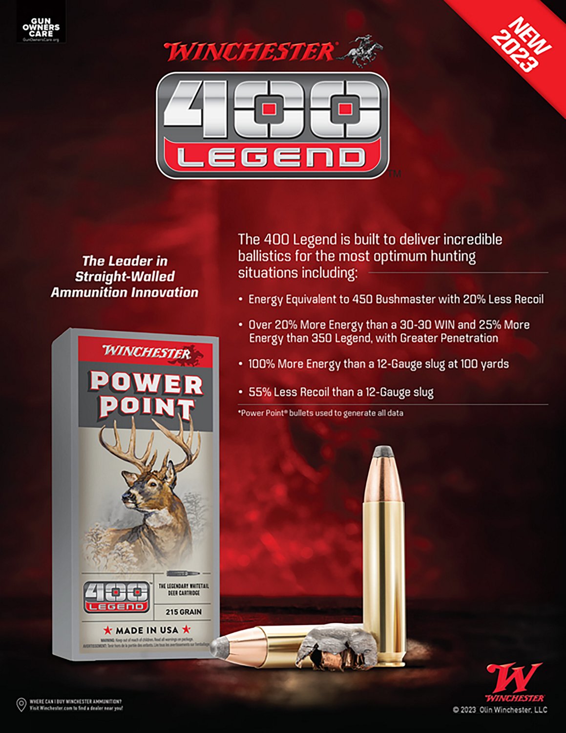 Winchester X4001 Power-Point .400 Legend 215-Grain Rifle Ammunition - 20 Rounds - view number 3