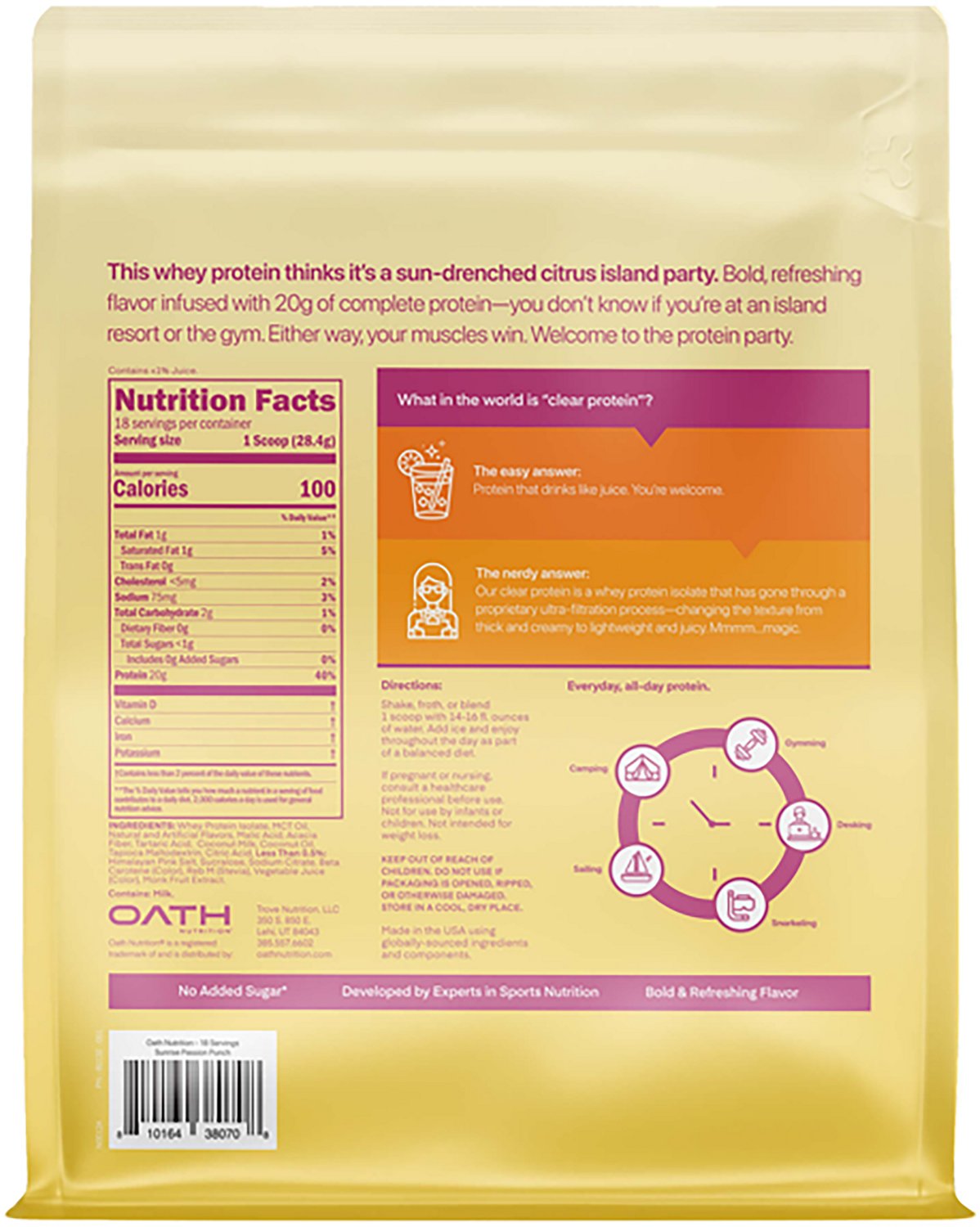 Oath Nutrition Clear Whey Protein - 18 servings - view number 2