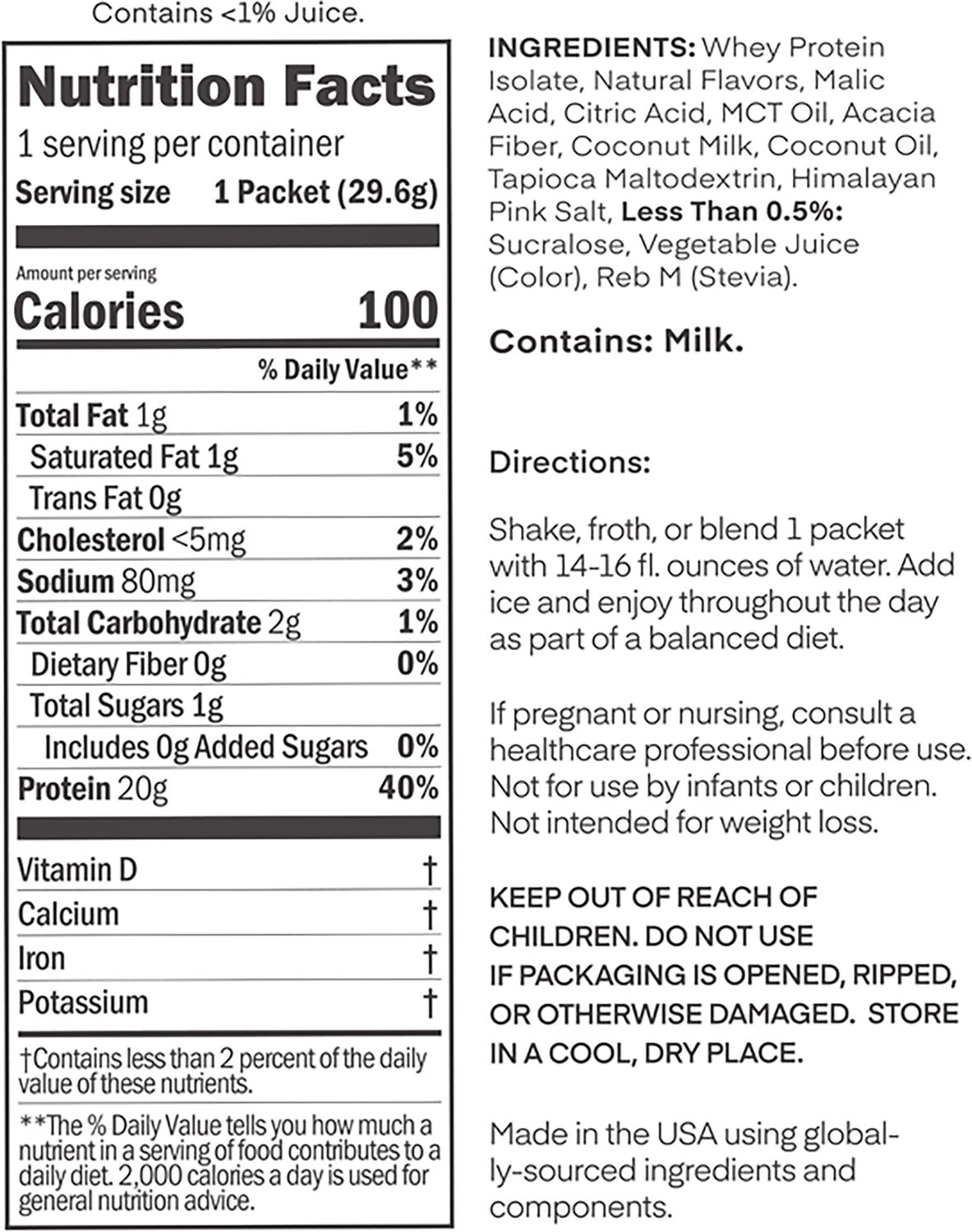 Oath Nutrition Clear Whey Protein - Single Packet - view number 3