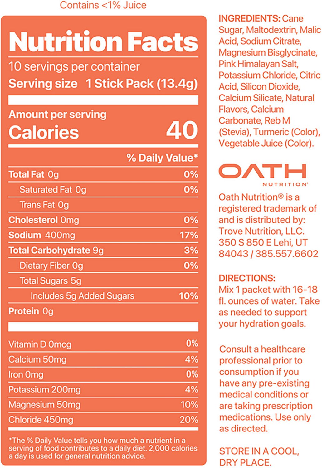 Oath Nutrition Hydration Mix 10-Pack - view number 4