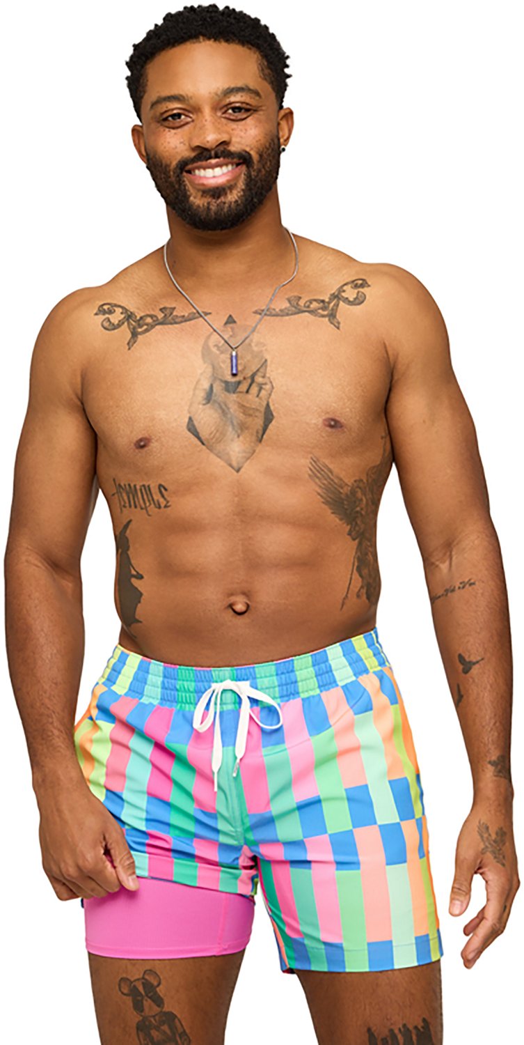 Chubbies Men's The Technicolor Stitches Classic Lined Swim Trunks 5.5 in
