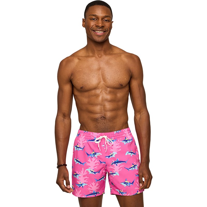 Chubbies Men's Classic 5.5" Swim Trunks, Medium, Great Pink Sharks