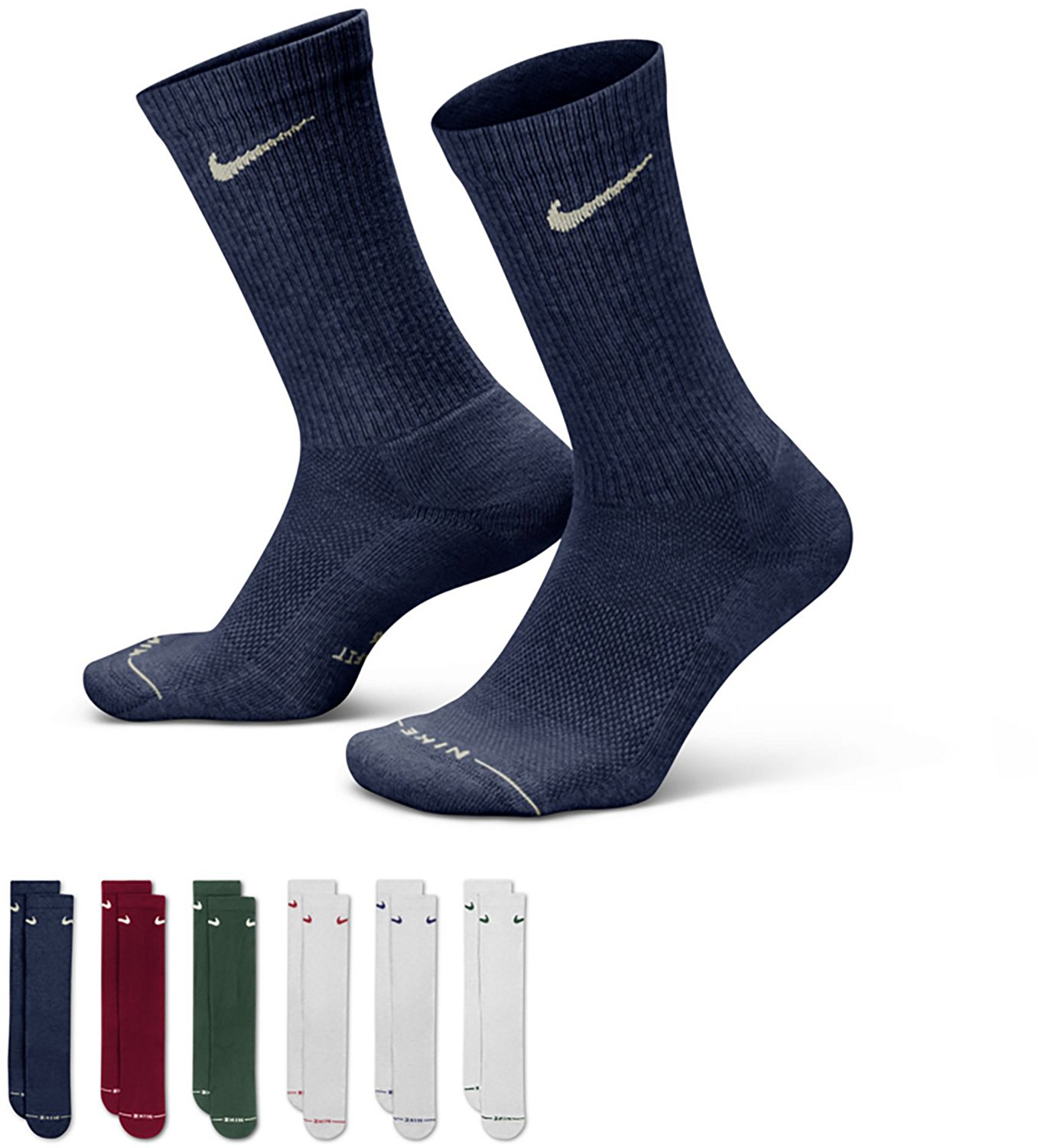 Nike Men's Everyday Elevated Crew Socks 6 Pack