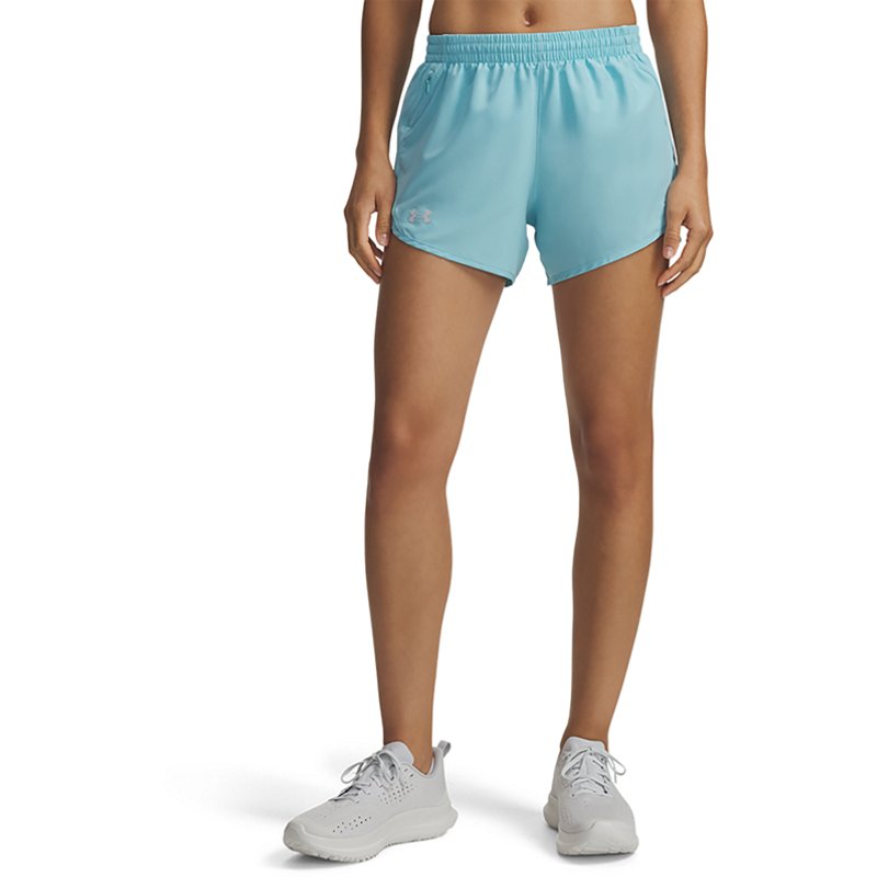 Under Armour Women's Fly By Mesh-Panel Running Shorts - Blue Haze/Blue Haze/Reflective
