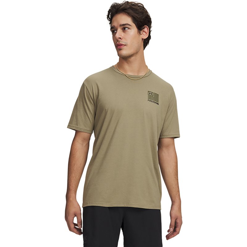 Under Armour Freedom Flag Left-Chest Graphic Short-Sleeve T-Shirt - Federal Tan